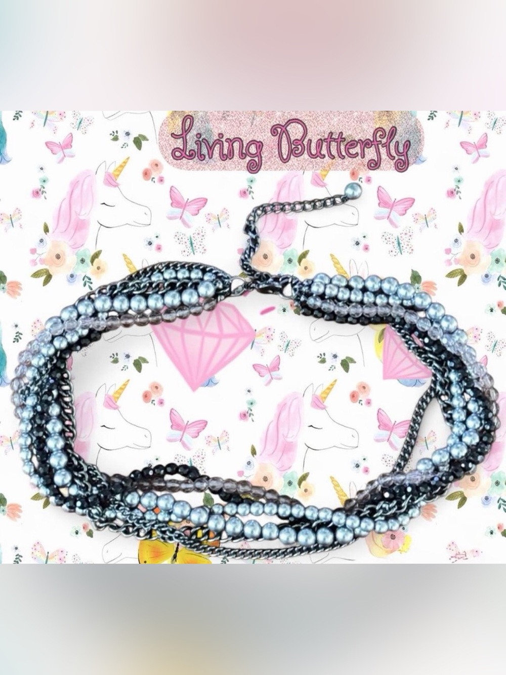 Silver Beaded Multi-Strand Necklace